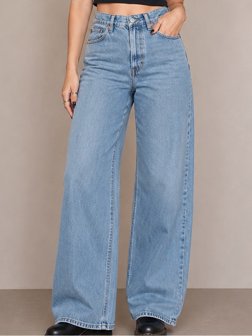 Abercrombie & Fitch Light Blue Wide Leg Jeans